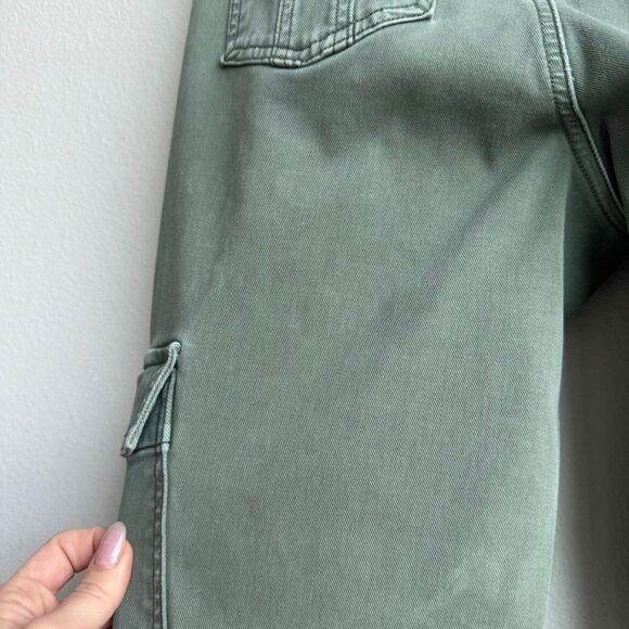 Spanx Cargo Pants Womens Size Large Green Stretch Twill Ankle 29311R Compressive - Picture 9 of 10